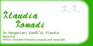 klaudia komadi business card